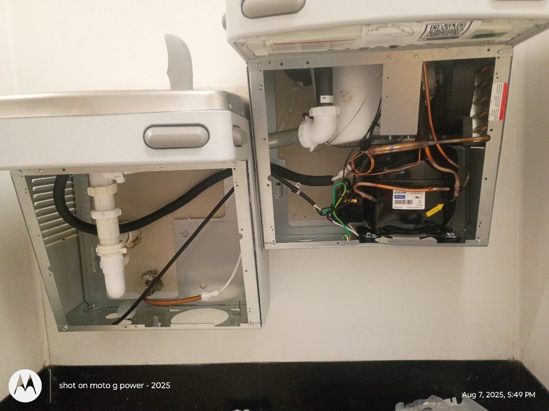 Plumbing service work completed in a residential bathroom